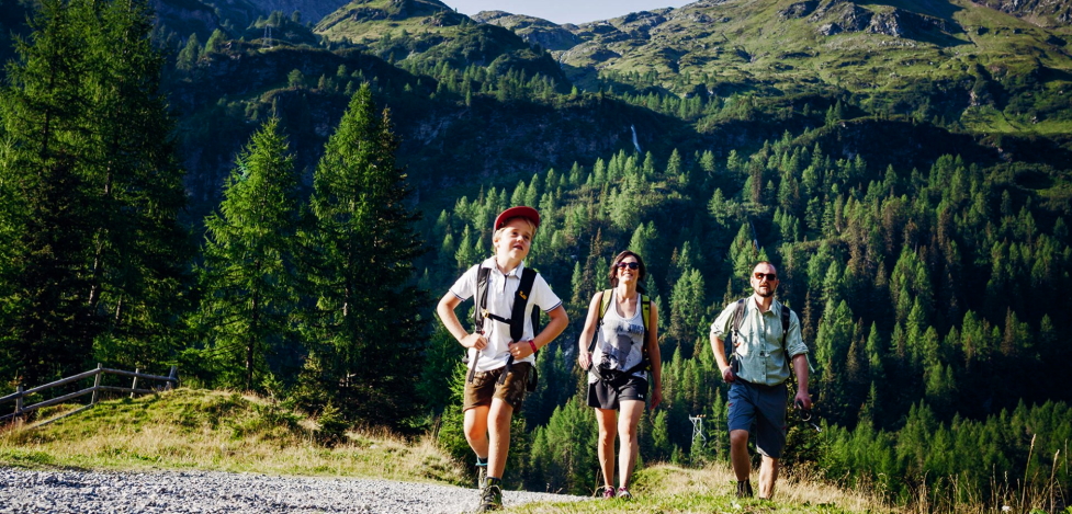 family walking